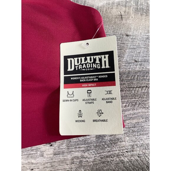 Duluth Trading Womens High Impact Sports Bra Size 12 Pink Adjustable NWT - Picture 7 of 8